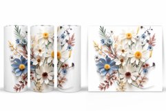 3D Flowers Tumbler Design. Flowers Tumbler Wrap Sublimation Product Image 2