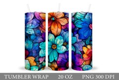 Flowers Tumbler Design. Summer Tumbler Sublimation Product Image 1