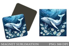 Whale Magnet Design. Sea Magnet Sublimation Product Image 1