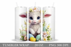 Cute Lamb Tumbler Design. Lamb Easter Tumbler Sublimation Product Image 1