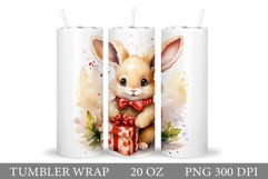 Christmas Bunny Tumbler. Winter Bunny Tumbler Wrap Design Product Image 1