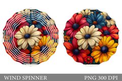 Flowers Wind Spinner Design. Flowers Spinner Sublimation Product Image 1