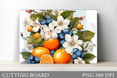 Blueberries Cutting Board. Orange Kitchen Cutting Board Product Image 1