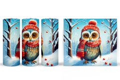 Winter Owl Tumbler Design. Cute Owl Tumbler Sublimation Product Image 2