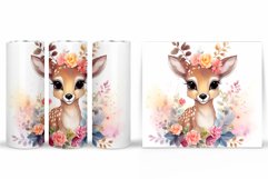Cute Deer Tumbler Sublimation. Flowers Tumbler Design Product Image 2