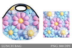 Flowers Lunch Bag Design. 3D Daisy Flowers Lunch Bag Product Image 1
