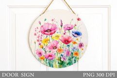 Wildflowers Door Sign. Flowers Door Sign Design Product Image 1