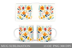 Flowers Mug Design. Flowers Mug Sublimation Product Image 1