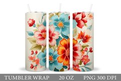 Flowers Tumbler Design. Summer Tumbler Sublimation Product Image 1