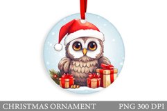 Cute Owl Christmas Ornament Design. Christmas Owl Ornament Product Image 1