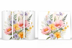 Flowers Tumbler Wrap Design. Sublimation Tumbler Flowers Product Image 2