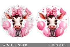 Cute Cow Wind Spinner. Cow Valentine Wind Spinner Design Product Image 1