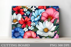Flowers Cutting Board Design. Flowers Kitchen Cutting Board Product Image 1