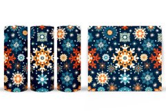 Snowflakes Tumbler Design. Colorful Snowflakes Tumbler Wrap Product Image 2