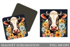 Cow Magnet Sublimation. Summer Magnet Design Product Image 1