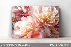 3D Flowers Cutting Board. Kitchen Cutting Board Sublimation Product Image 1