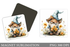 Easter Gnome Magnet Design. Gnome Easter Magnet Sublimation Product Image 1