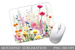 Wildflowers Mouse Pad. Flowers Mouse Pad Sublimation Product Image 1