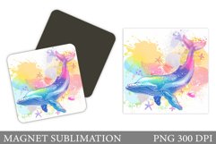 Whale Magnet Design. Sea Magnet Sublimation Product Image 1