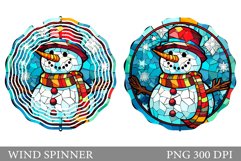 Stained Glass Snowman Wind Spinner. Snowman Wind Spinner Product Image 1