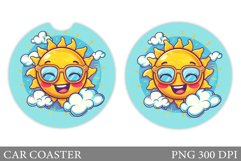 Cute Sun Car Coaster. Positive Sun Coaster Design Product Image 1