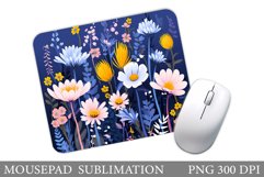 Flowers Mouse Pad Design. Floral Mouse Pad Sublimation Product Image 1