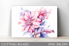 Flowers Cutting Board. Kitchen Cutting Board Template Product Image 1