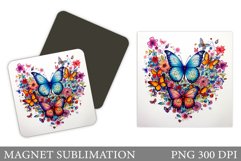 Butterflies Magnet Design. Square Magnet Butterflies Product Image 1