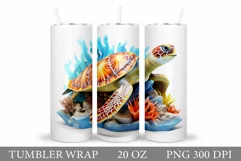 Turtle Tumbler Wrap Design. Turtle Tumbler Wrap Sublimation Product Image 1