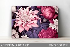 3D Flowers Cutting Board. Kitchen Cutting Board Sublimation Product Image 1
