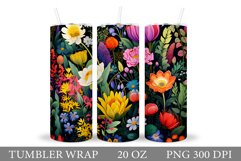 Flowers Tumbler Design. Summer Tumbler Sublimation Product Image 1