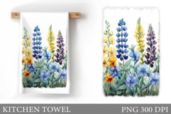 Wildflowers Kitchen Towel. Summer Flowers Kitchen Towel Product Image 1