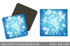 Jellyfish Magnet Design. Sea Magnet Sublimation Product Image 1