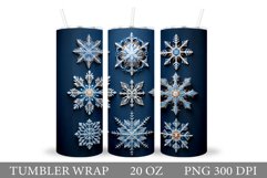 Snowflakes Tumbler Design. Snowflakes Tumbler Sublimation Product Image 1