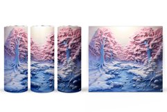 Winter Tumbler Wrap Design. Winter Landscape Tumbler Product Image 2