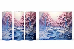 Winter Tumbler Wrap Design. Winter Landscape Tumbler Product Image 2