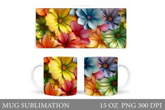 Flowers Mug Sublimation. Summer Mug Design Product Image 1