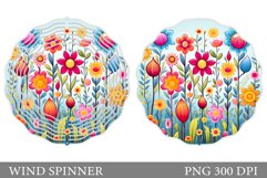 Flowers Wind Spinner Sublimation. Summer Wind Spinner Design Product Image 1
