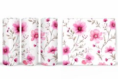Pink Flowers Tumbler Design. Sublimation Tumbler Flowers Product Image 2