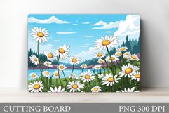 Daisy Flowers Cutting Board. Flowers Kitchen Cutting Board Product Image 1