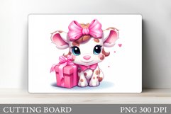 Cute Cow Cutting Board. Valentine Kitchen Cutting Board Product Image 1