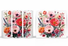 3D Flowers Tumbler Design. Flowers Tumbler Sublimation Product Image 2