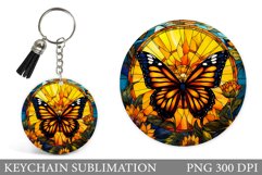 Stained Glass Butterfly Keychain Sublimation Product Image 1