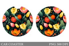 3D Flowers Car Coaster . Flowers Car Coaster Design Product Image 1