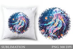 Jellyfish Pillow Sublimation. Jellyfish Sublimation Product Image 1