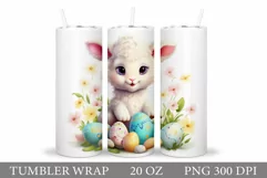 Cute Lamb Tumbler Sublimation. Lamb Easter Tumbler Design Product Image 1