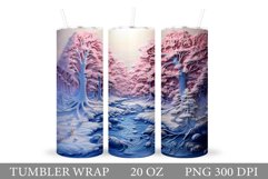 Winter Tumbler Wrap Design. Winter Landscape Tumbler Product Image 1