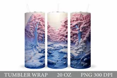 Winter Tumbler Wrap Design. Winter Landscape Tumbler Product Image 1