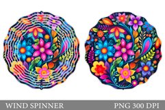 Flowers Wind Spinner Sublimation. Floral Wind Spinner Design Product Image 1
