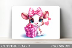 Valentine Cow Cutting Board. Valentine Kitchen Cutting Board Product Image 1